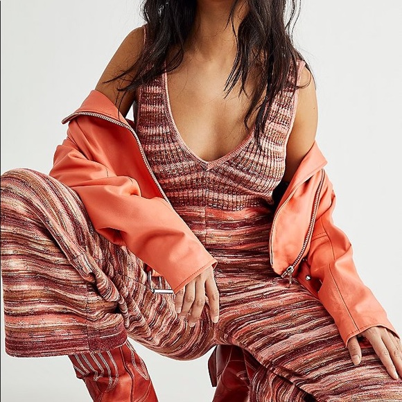 NWT Free People Lovesick Knit Wide Leg Jumpsuit Size Small Z114-24